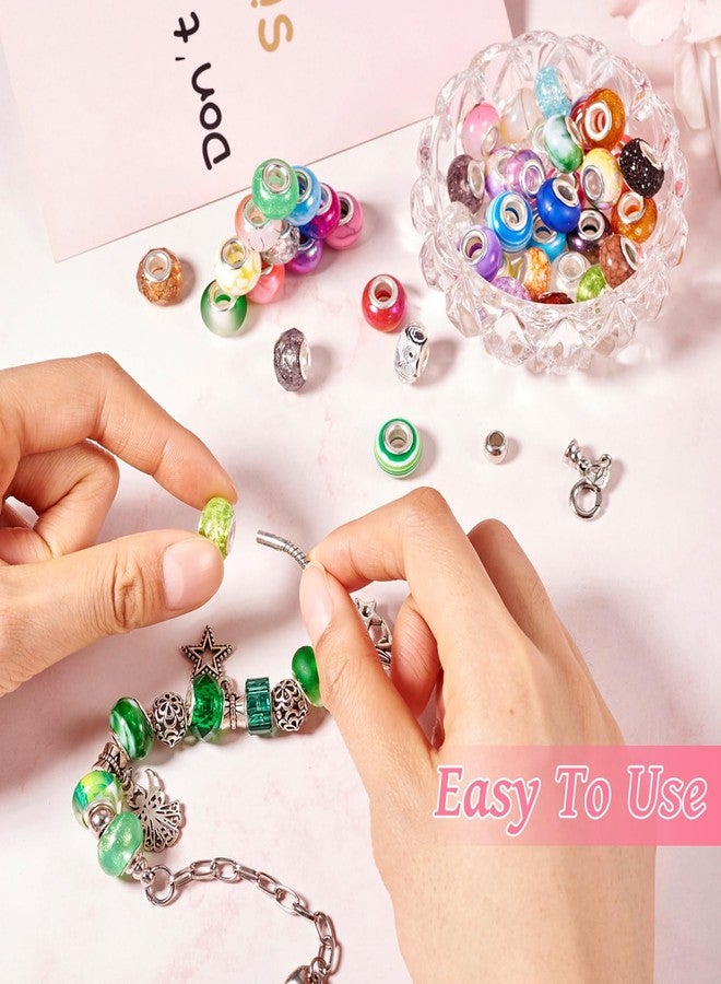 KISSITTY Large Hole Beads for Pen Making Garden Stakes 220pcs European Spacer Beads for Jewelry Making Assorted Colorful Craft Beads for Beaded Key Chains Bangle Bracelets Necklaces - Image 4