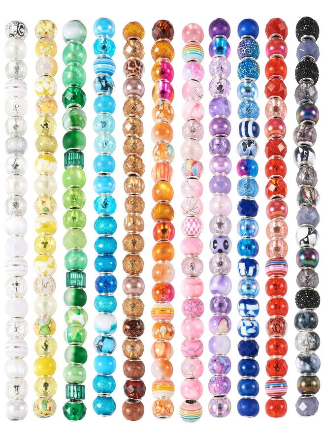 KISSITTY Large Hole Beads for Pen Making Garden Stakes 220pcs European Spacer Beads for Jewelry Making Assorted Colorful Craft Beads for Beaded Key Chains Bangle Bracelets Necklaces - Image 1