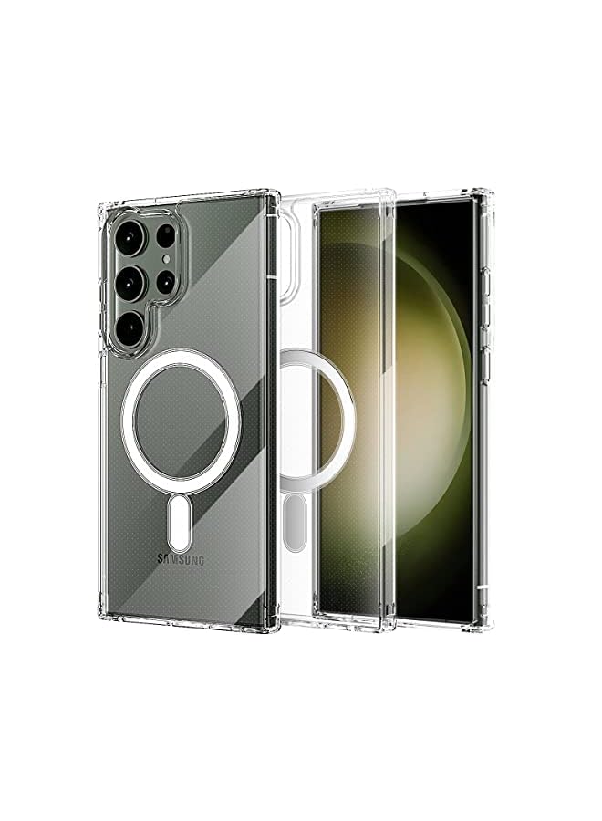 YoYoTech حافظة مغناطيسية متوافقة مع سامسونج جالاكسي S23 ألترا 6.8 بوصة (2023) مقاومة للصدمات مضادة للخدش رقيقة وشفافة بظهر صلب - Image 2
