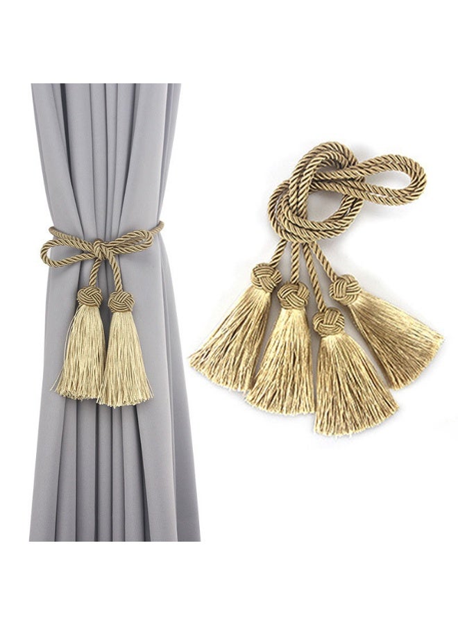 1 Pair Curtain Handmade Tiebacks Decorative Curtain Holdbacks with Tassel - Image 1