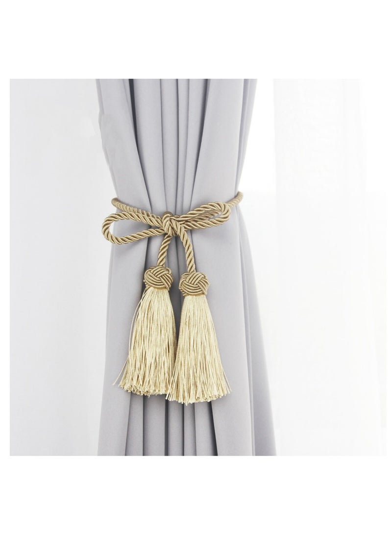 1 Pair Curtain Handmade Tiebacks Decorative Curtain Holdbacks with Tassel - Image 4