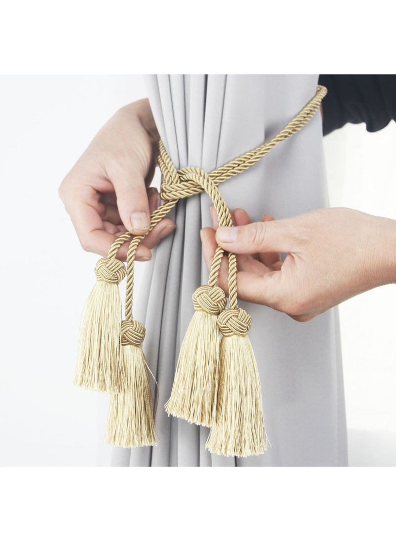 1 Pair Curtain Handmade Tiebacks Decorative Curtain Holdbacks with Tassel - Image 3