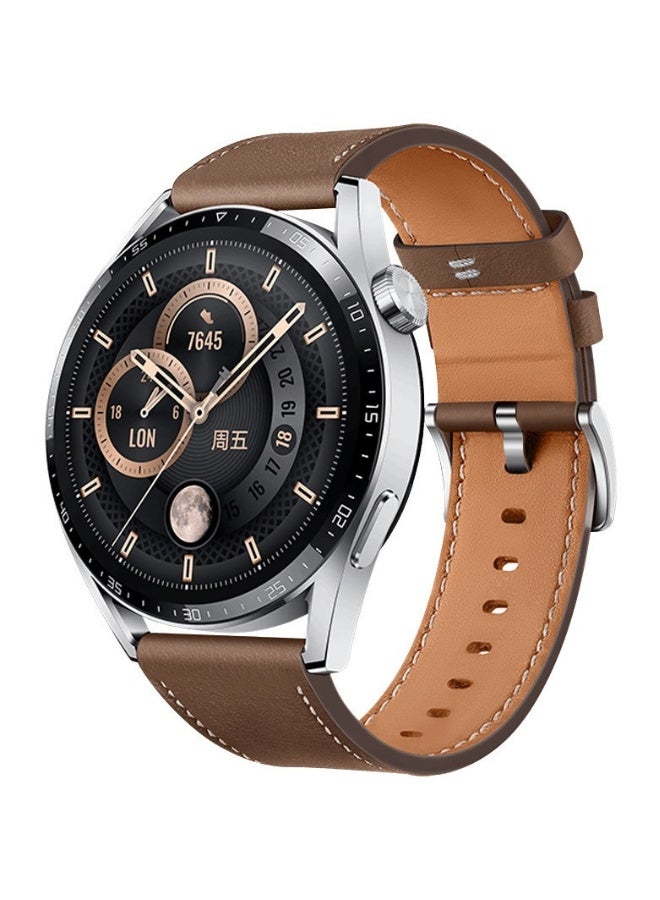 NIBEMINENT Straps Compatible with Huawei Watch 46MM GT5/GT4/GT3/GT3 Pro/GT2/GT2e/GT/GT Runner,Huawei Watch 4/4 Pro/3/3 Pro,Honor Watch 4 Pro/GS3/Magic Watch 2,Leather Band for Men, Women,Brown  - Image 1