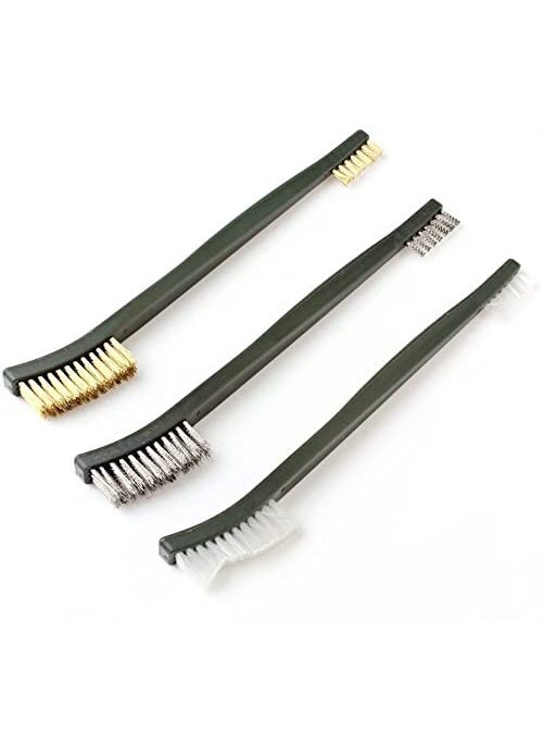 OriGlam OriGlam 3pcs Mini Wire Brush Set, Rust Paint Metal Cleaner, Cleaning Welding Slag and Rust, Handy Steel / Nylon / Brass Brush Set Suitable for Cleaning Paint / Rust / Dirt  - Image 2