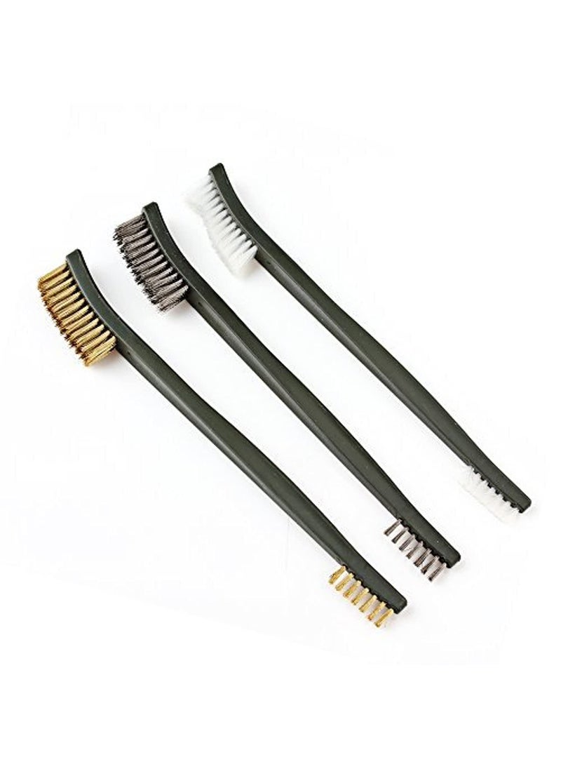 OriGlam OriGlam 3pcs Mini Wire Brush Set, Rust Paint Metal Cleaner, Cleaning Welding Slag and Rust, Handy Steel / Nylon / Brass Brush Set Suitable for Cleaning Paint / Rust / Dirt  - Image 1