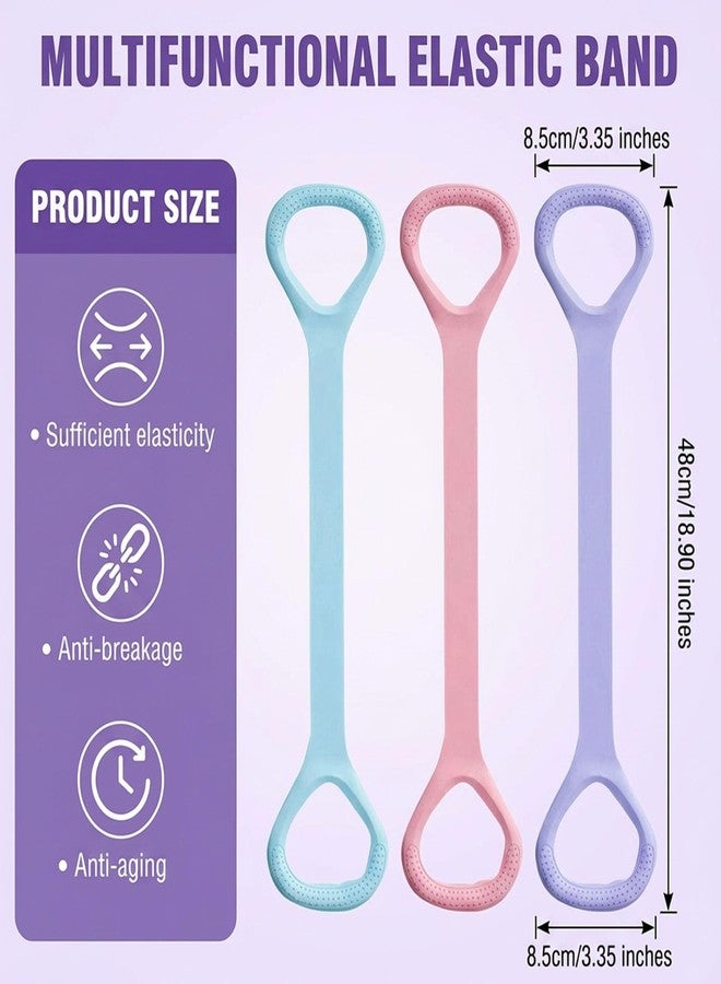 YONNAXO Figure 8 Exercise Bands for Women Men,3 Pcs Resistance Bands, Yoga Gym Fitness Pulling Rope 8 Word Elastic for Working Out,Arm,Back,Leg,Shoulder Training Elastic Ropes,Pilates,Home Workout Equipment - Image 3