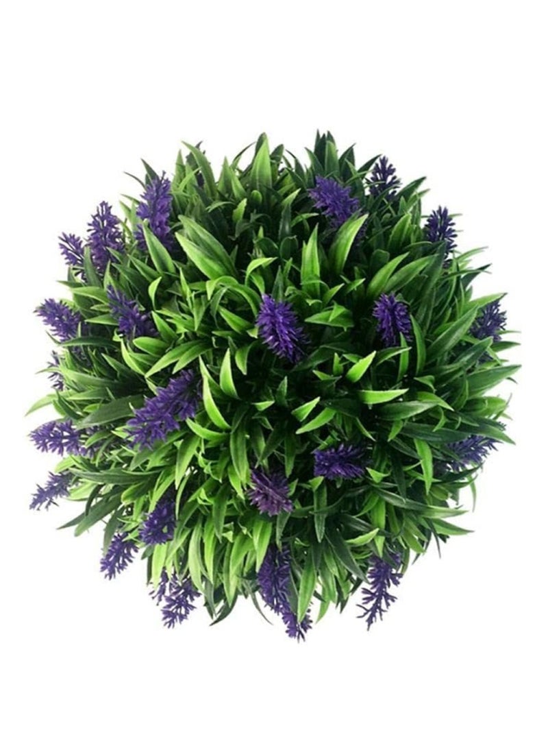 Tala Artificial Green Plant Ball with Dense Foliage and Purple Accents | 30 cm Diameter | Elegant Décor for Gardens, Entrances, and Balconies - Image 1