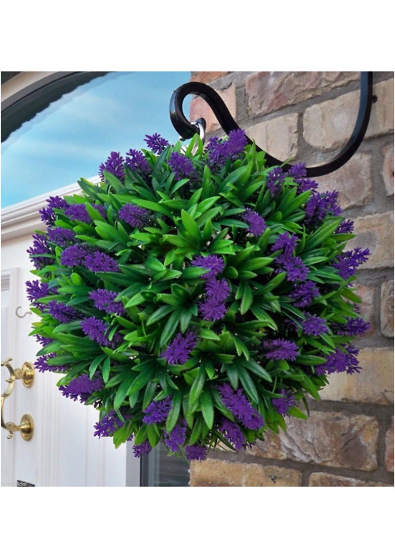 Tala Artificial Green Plant Ball with Dense Foliage and Purple Accents | 30 cm Diameter | Elegant Décor for Gardens, Entrances, and Balconies - Image 2