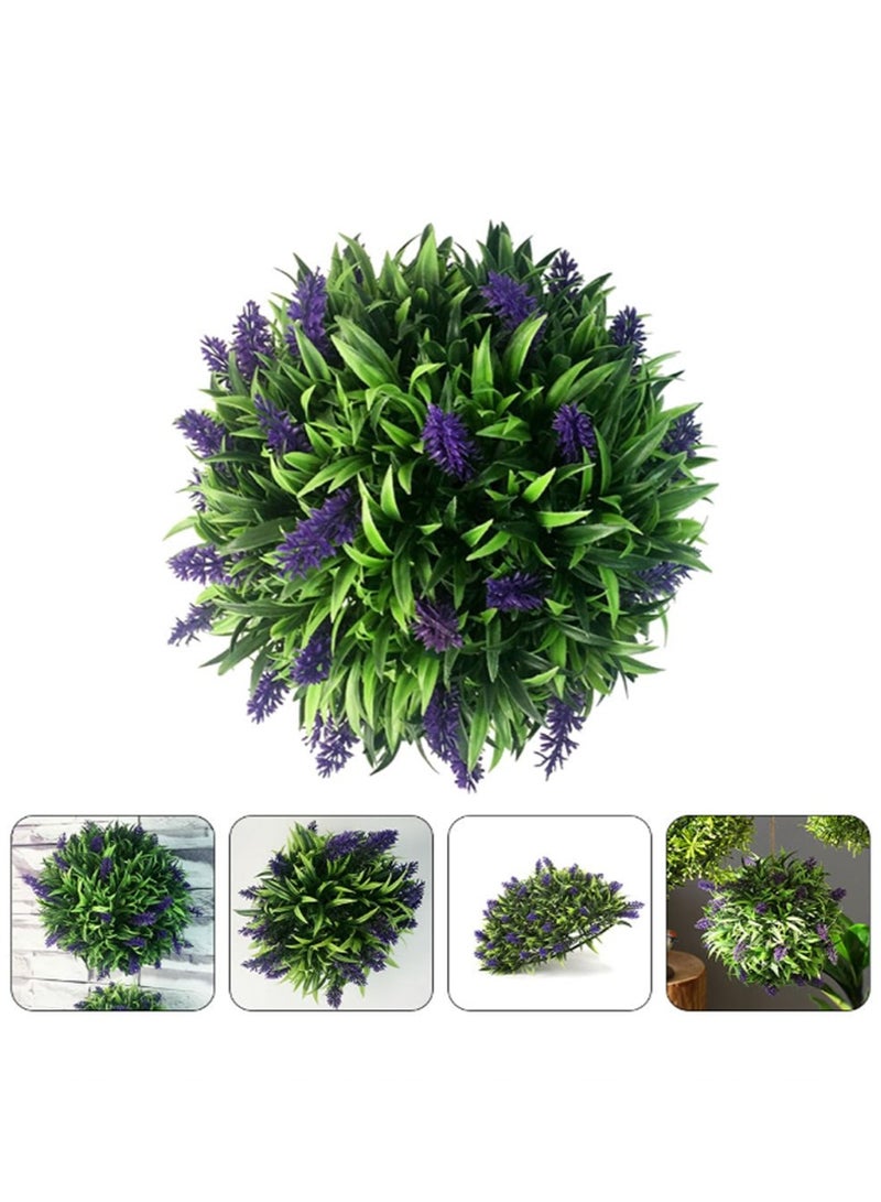 Tala Artificial Green Plant Ball with Dense Foliage and Purple Accents | 30 cm Diameter | Elegant Décor for Gardens, Entrances, and Balconies - Image 3