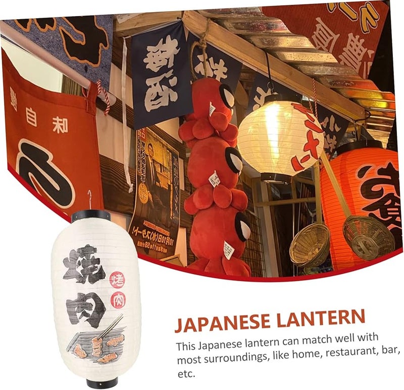 فانوس ياباني معلق بيج 48×25×25 سم 3 قطع، ظلال إضاءة تقليدية زخرفية للاستخدام الداخلي والخارجي للمناسبات المنزلية - Image 5