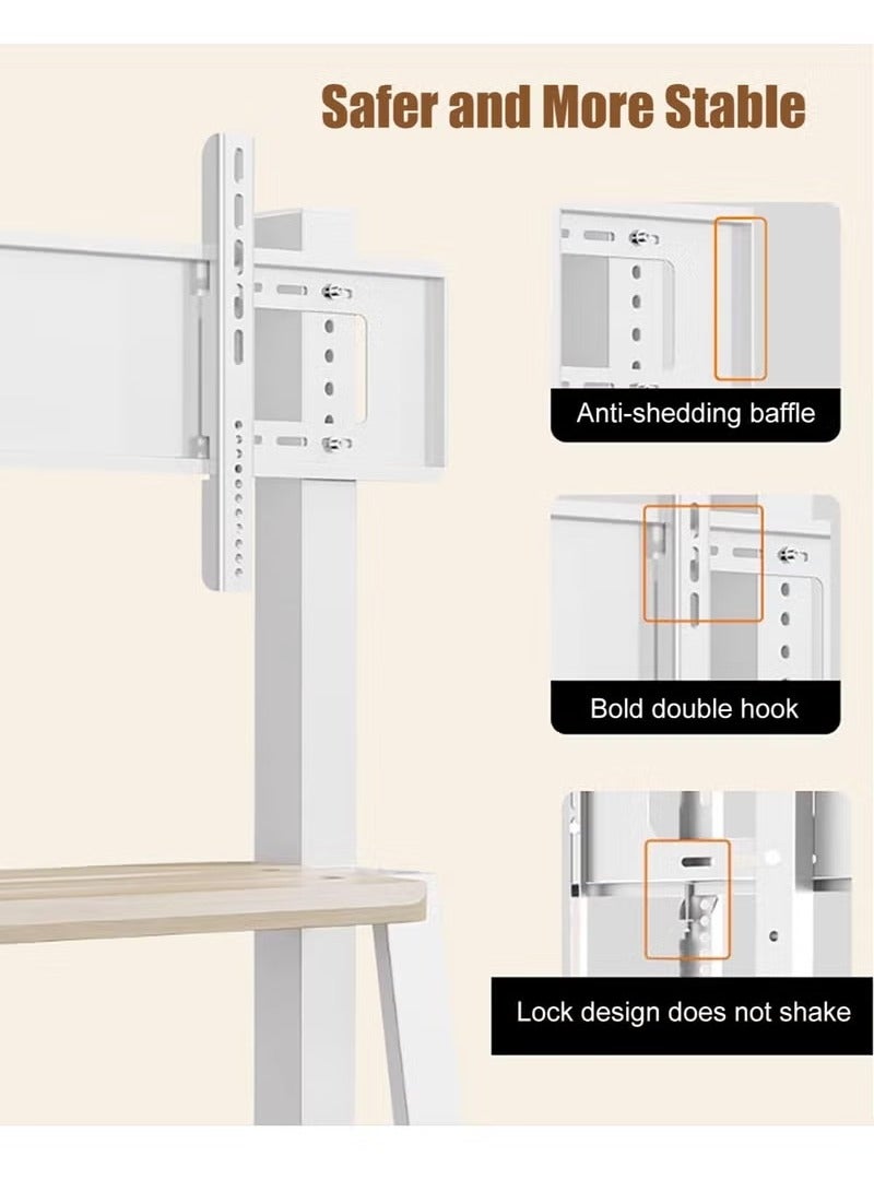 XiuWoo Mobile TV Stand with Wheels, Steel Floor TV Cart Mount for 32-70 inch TV,Max VESA:600*400MM,Load-bearing 50Kg - Image 4