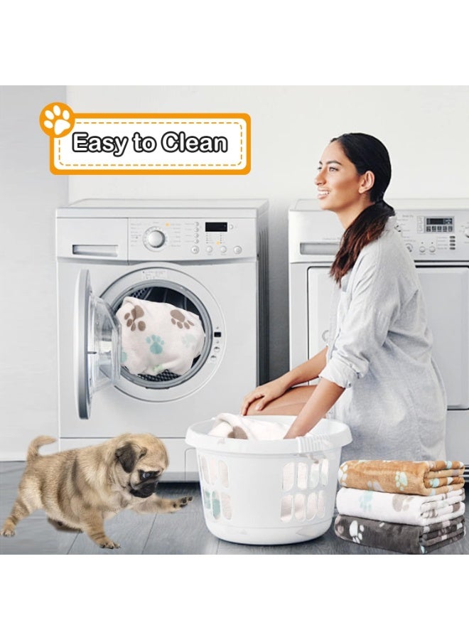 كيلا بطانيات الحيوانات الأليفة، بطانيات صوف فاخرة فائقة النعومة والرقة للكلاب، بطانيات من الفلانيل للحيوانات الأليفة، مناسبة للكلاب والجراء والقطط، متوسطة الحجم (عبوة من 3 قطع) - Image 3