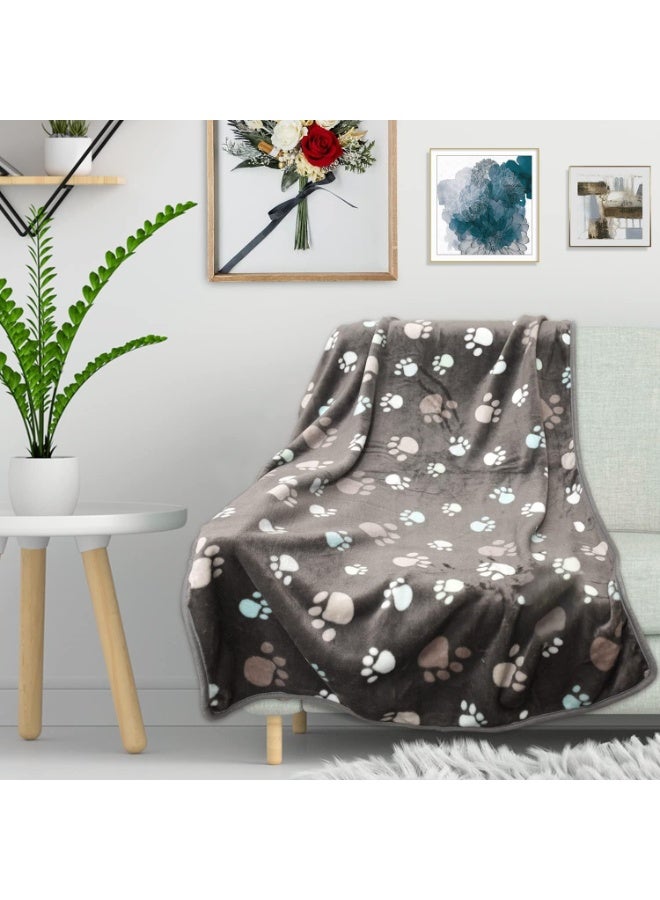 كيلا بطانيات الحيوانات الأليفة، بطانيات صوف فاخرة فائقة النعومة والرقة للكلاب، بطانيات من الفلانيل للحيوانات الأليفة، مناسبة للكلاب والجراء والقطط، متوسطة الحجم (عبوة من 3 قطع) - Image 4