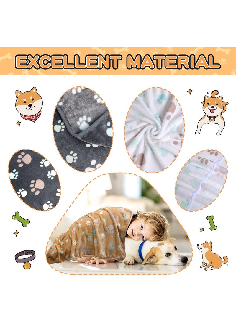 كيلا بطانيات الحيوانات الأليفة، بطانيات صوف فاخرة فائقة النعومة والرقة للكلاب، بطانيات من الفلانيل للحيوانات الأليفة، مناسبة للكلاب والجراء والقطط، متوسطة الحجم (عبوة من 3 قطع) - Image 2