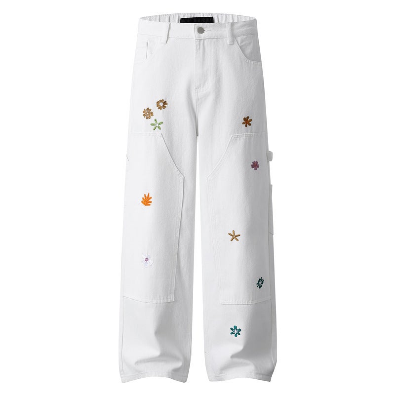 Unisex Classic Denim Jeans Loose Fit Daily Outdoor Wear - Image 1