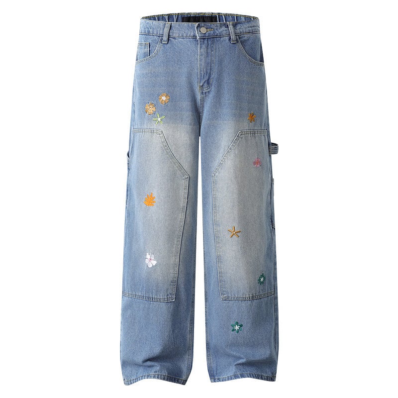 Unisex Classic Denim Jeans Loose Fit Daily Outdoor Wear - Image 2