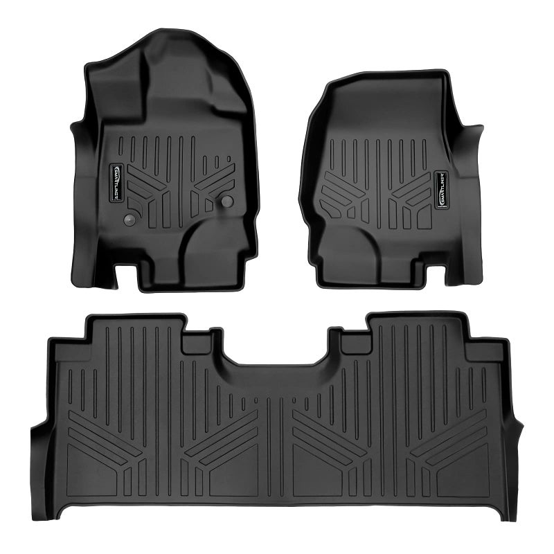 سجادات أرضية مخصصة SMARTLINER مجموعة بطانة 2 صف متوافقة مع فورد F150 2015-2025