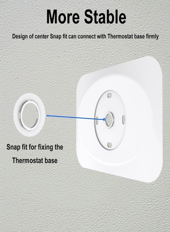 BAOKZZOM Nest Thermostat Wall Plate Cover Compatible with Google Nest Learning Thermostat (4th Gen), Practical Nest Thermostat Trim Kit, Nest Learning Thermostat 4 Accessory, Snap fit Design, White - Image 3