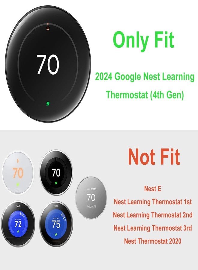 BAOKZZOM Nest Thermostat Wall Plate Cover Compatible with Google Nest Learning Thermostat (4th Gen), Practical Nest Thermostat Trim Kit, Nest Learning Thermostat 4 Accessory, Snap fit Design, White - Image 2
