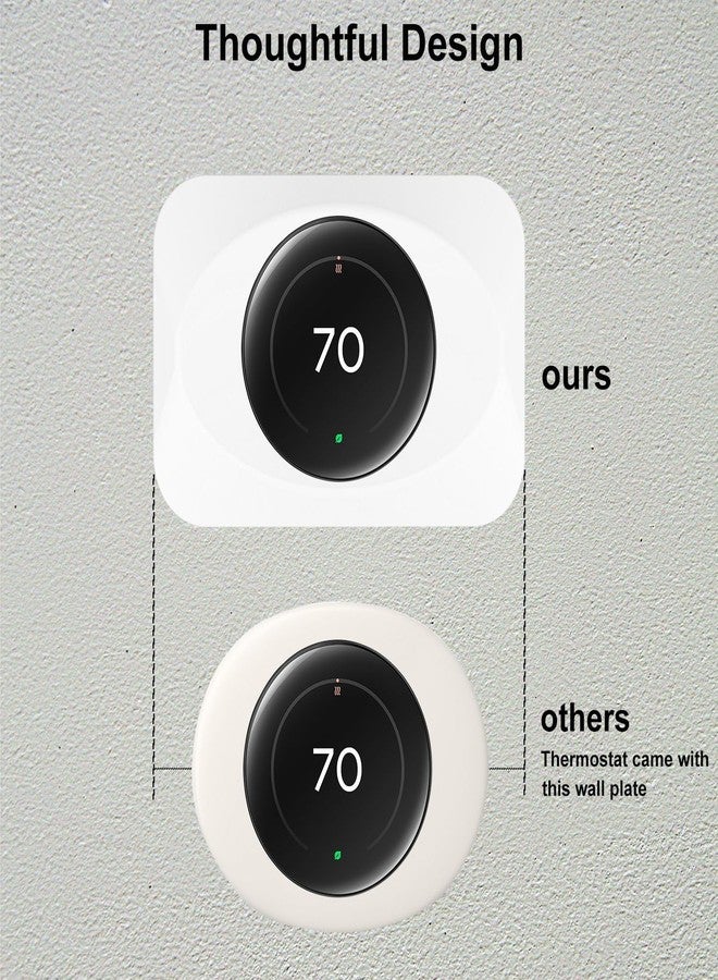 BAOKZZOM Nest Thermostat Wall Plate Cover Compatible with Google Nest Learning Thermostat (4th Gen), Practical Nest Thermostat Trim Kit, Nest Learning Thermostat 4 Accessory, Snap fit Design, White - Image 4