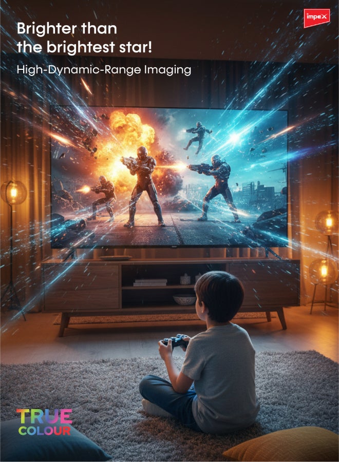 Impex 75 Inch 4K Ultra HD Smart Android LED TV-Frame Less Design,Mirror Cast And E-Share, HDMI\USB\ Wi-Fi Input, Netflix, YouTube, Disney+, Apple TV+, Starz Play Arabia GLORIA 75 SMART Black - Image 5
