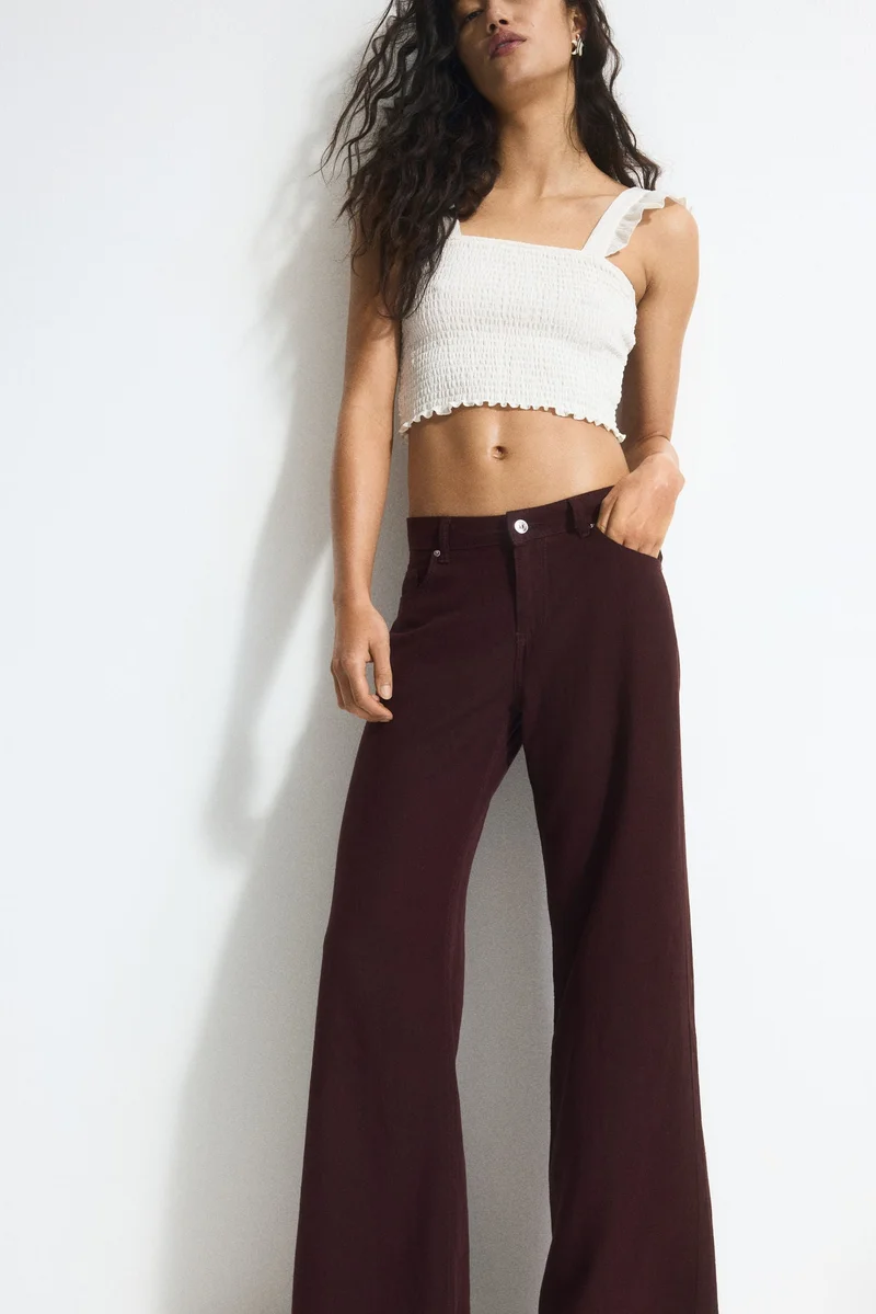 H&M Wide linen-blend trousers