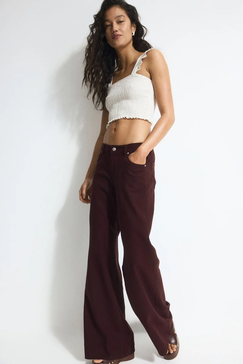 H&M Wide linen-blend trousers