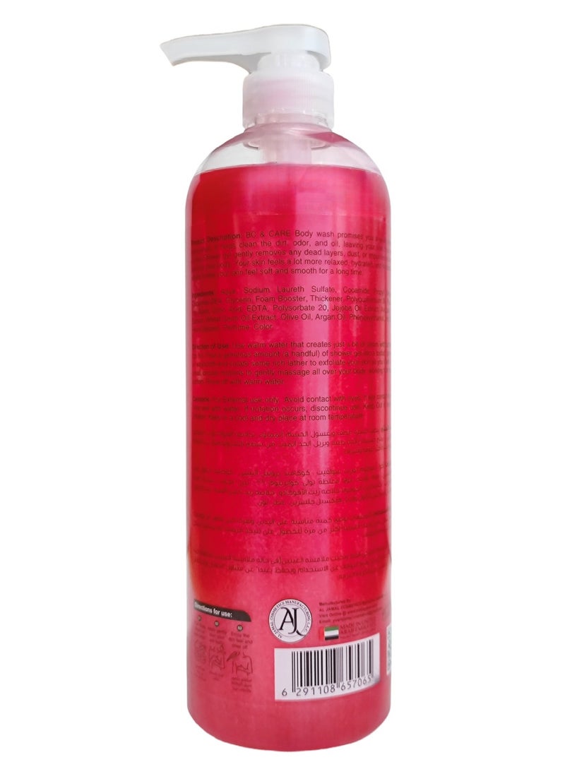 BC & CARE - Strawberry Skin-Lightening Exfoliating Body Wash: Refreshing Shower Experience with Lasting Fragrance - 1000ml - Image 1
