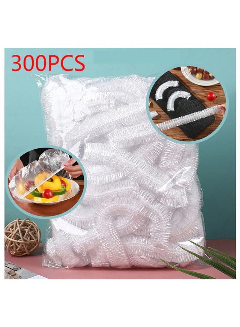 AROAQ Disposable Plastic Wrap Food Cover Grade Food Lids Food Fresh Saver Bag Dust 300 PCS  - Image 1