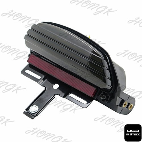 HONGK- US Smoked Tri-Bar Wide Fender LED Tail Light Bracket Compatible with H-D FXST FXSTB [B0734DH4RK] - Image 4