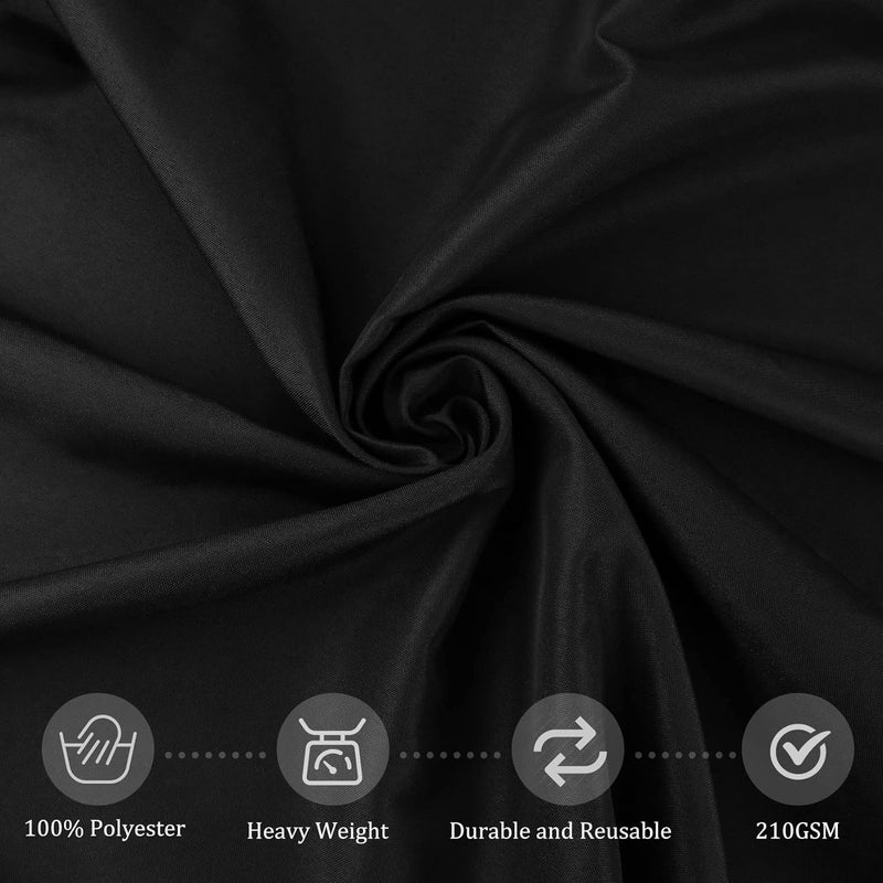 klarako 8 Pack Thick Premium Black Tablecloth 60 x 102 Inch, Rectangle Table Clothes for 6 Foot Rectangle Tables Washable Polyester Fabric Table Covers for Wedding Party Reception Banquet Buffet Restaurant - Image 4
