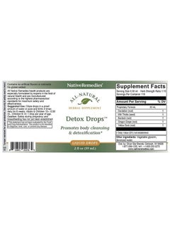 Native Remedies Detox Drops - All Natural Herbal Supplement Promotes Systemic Body Cleansing, Toxin Release and Liver Function and Detoxification - 59 mL  - Image 2