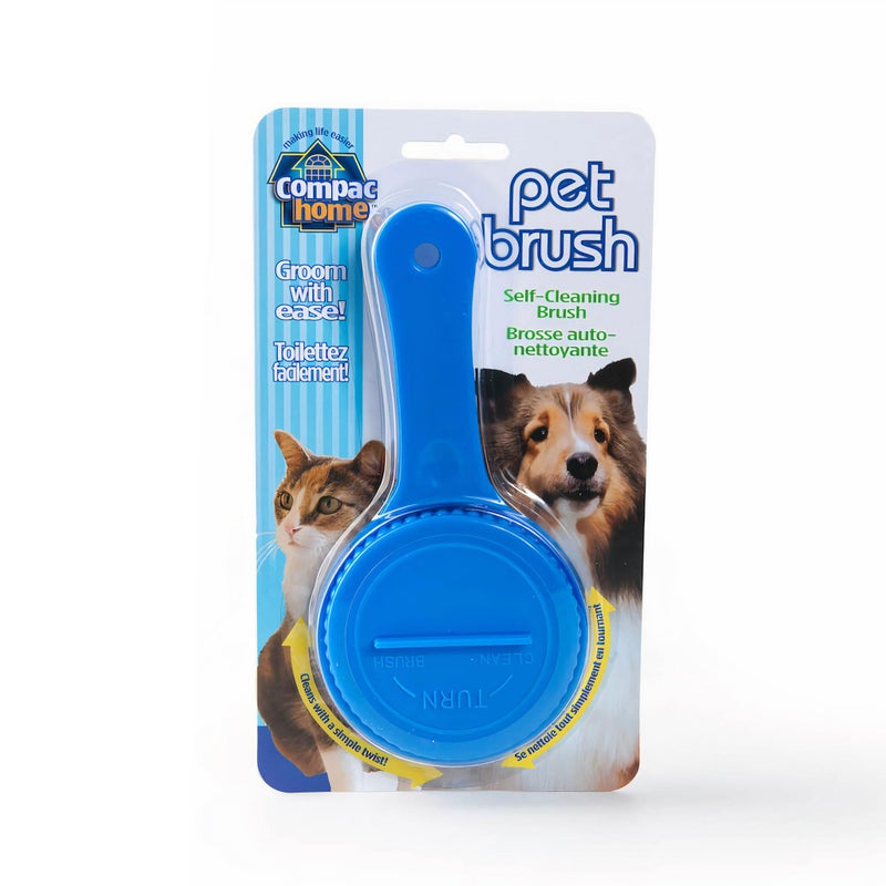 Compac Home Compac Self Cleaning Pet Brush Twist to Raise and Lower Bristles Blue 1 Count