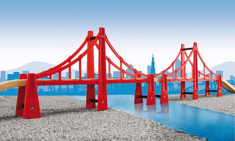 BRIO World Double Suspension Bridge  FSCCertified Longest Wooden Train Track Bridge  Compatible with All BRIO Railway Sets  5Piece Set of 2 Bridges  3 Tracks  Creative Fun for Kids Ages 3  Up - Image 3
