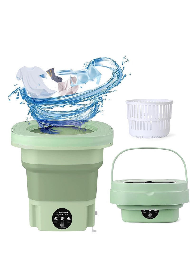 SYOSI Portable Mini Washing Machine, 8L Large Capacity Suitable for Washing Baby Clothes, Underwear, Socks, Portable Washer Machine for Apartments, Dormitories, RV and More Green  - Image 1