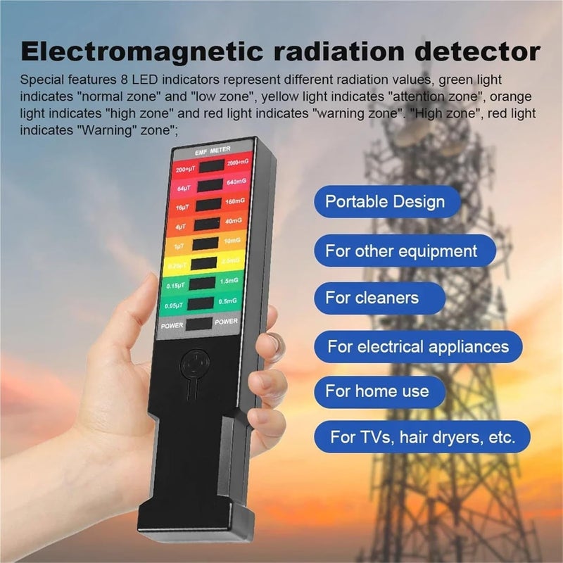 Emf Detector, K3 EMF Meter Magnetic Field Detector High Precision Portable Tester Electromagnetic Paranormal Equipment,for Home Inspections(K3-1pcs-Balck) - Image 2