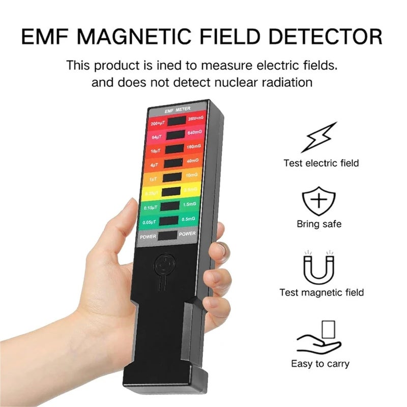 Emf Detector, K3 EMF Meter Magnetic Field Detector High Precision Portable Tester Electromagnetic Paranormal Equipment,for Home Inspections(K3-1pcs-Balck) - Image 4