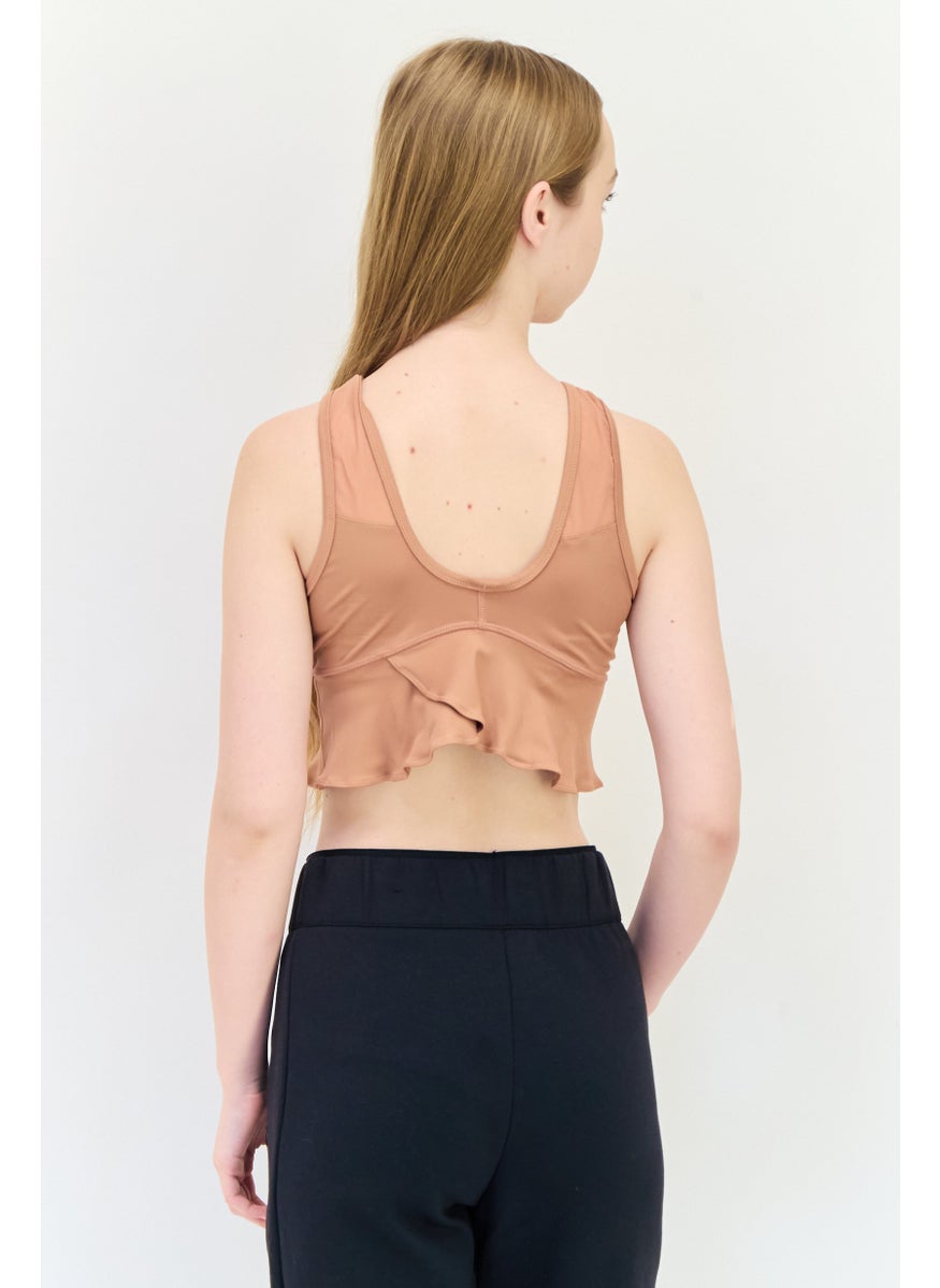 Adidas Women Sportswear Fit Sleeveless Training Tank Top, Bronze  - Image 3