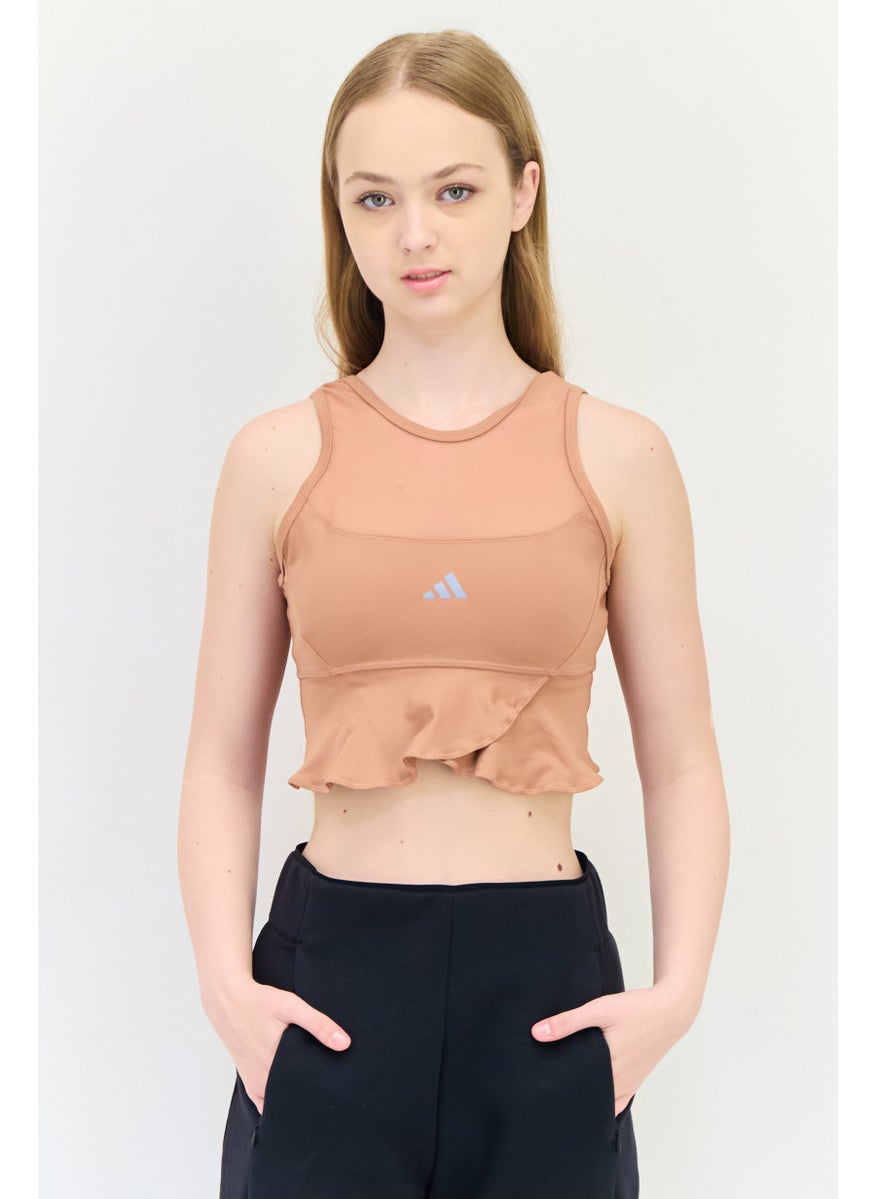 Adidas Women Sportswear Fit Sleeveless Training Tank Top, Bronze  - Image 1