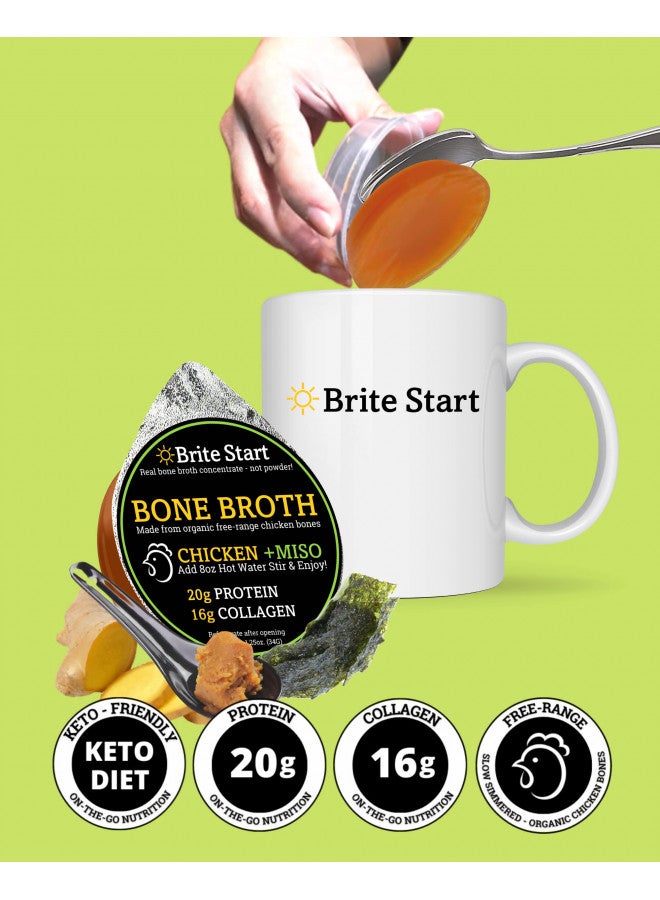 Brite Start Brite Start Bone Broth - Variety Pack - 4 Count - Keto Friendly Concentrate with 16g Collagen, 20g Paleo Protein - Made from Free Range Chicken Bones & Grass Fed Beef - Single Serve Packets - Image 4