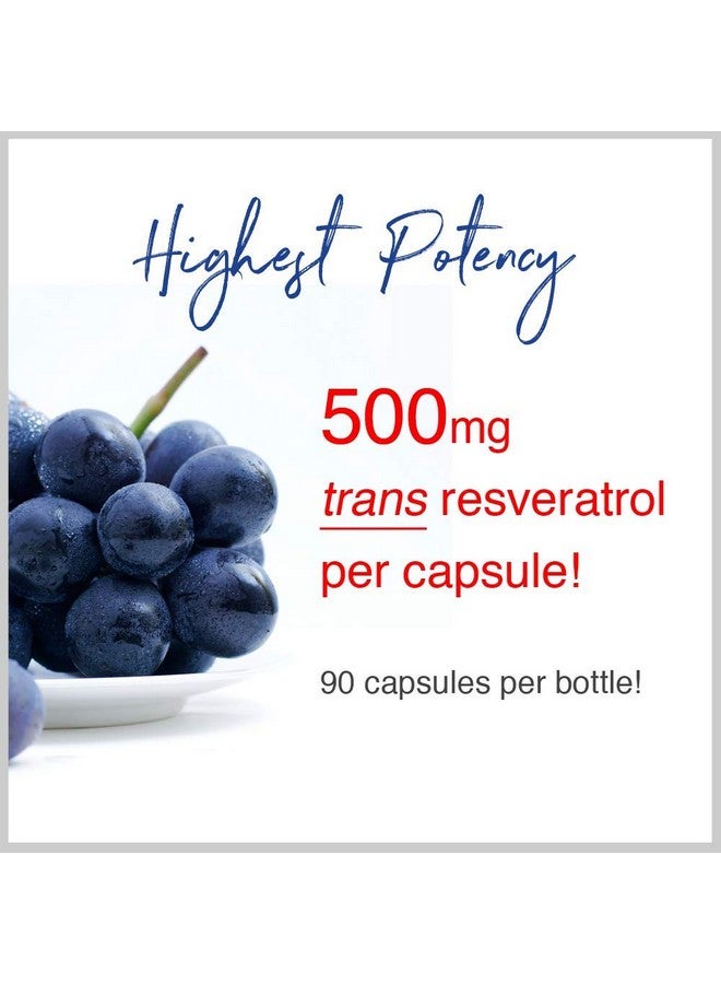 Wellness Resources Resveratrol Ultra 500 - High Potency 98% Trans-Resveratrol 500mg Per Capsule (90 Capsules) - Image 4