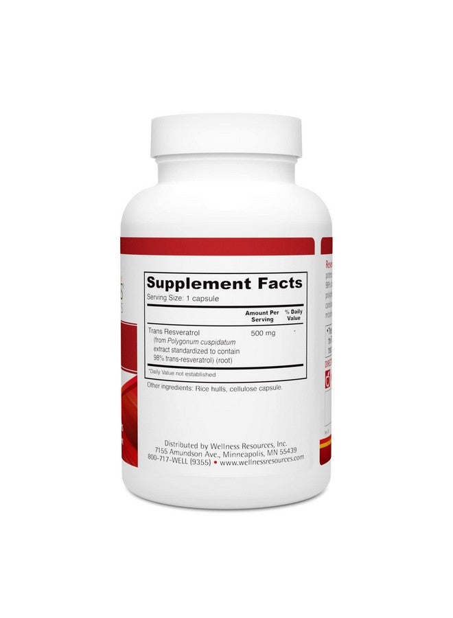 Wellness Resources Resveratrol Ultra 500 - High Potency 98% Trans-Resveratrol 500mg Per Capsule (90 Capsules) - Image 2