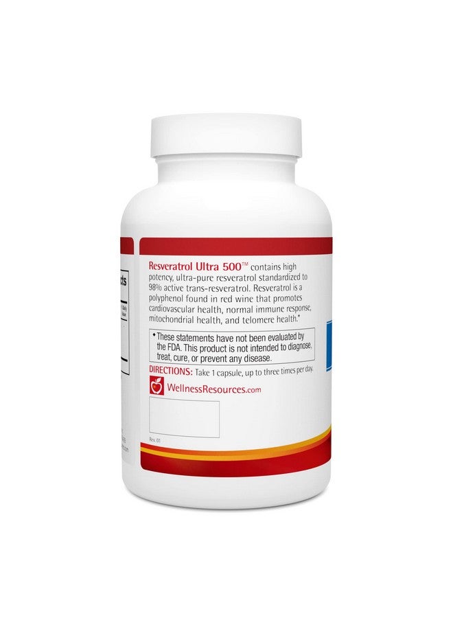 Wellness Resources Resveratrol Ultra 500 - High Potency 98% Trans-Resveratrol 500mg Per Capsule (90 Capsules) - Image 3