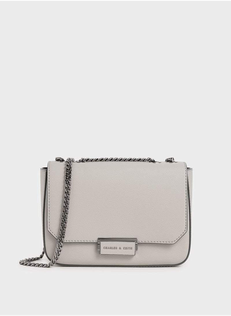 Charles & Keith Charles & keith classic metal chain crossbody bag  - Image 1