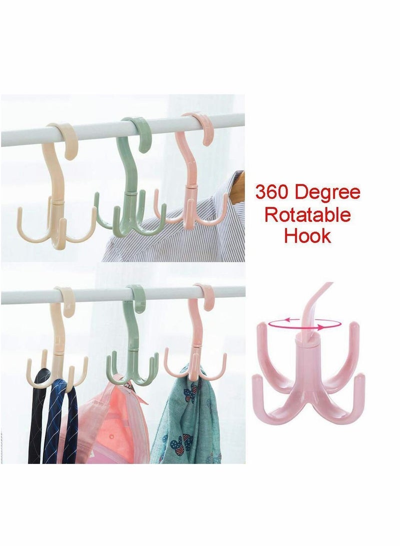 360 Degree Rotatable Hook Wardrobe Multi-Functional Bag Tie Hanger - Image 3