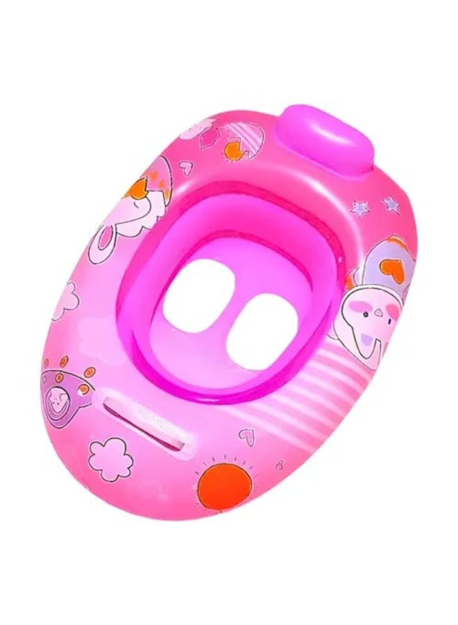 Inflatable swim boat for babies and toddlers with leg holes.