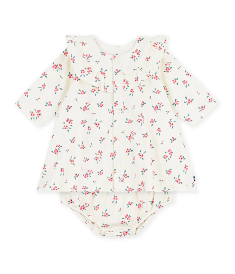 Petit Bateau Babies' Floral Print Cotton Dress