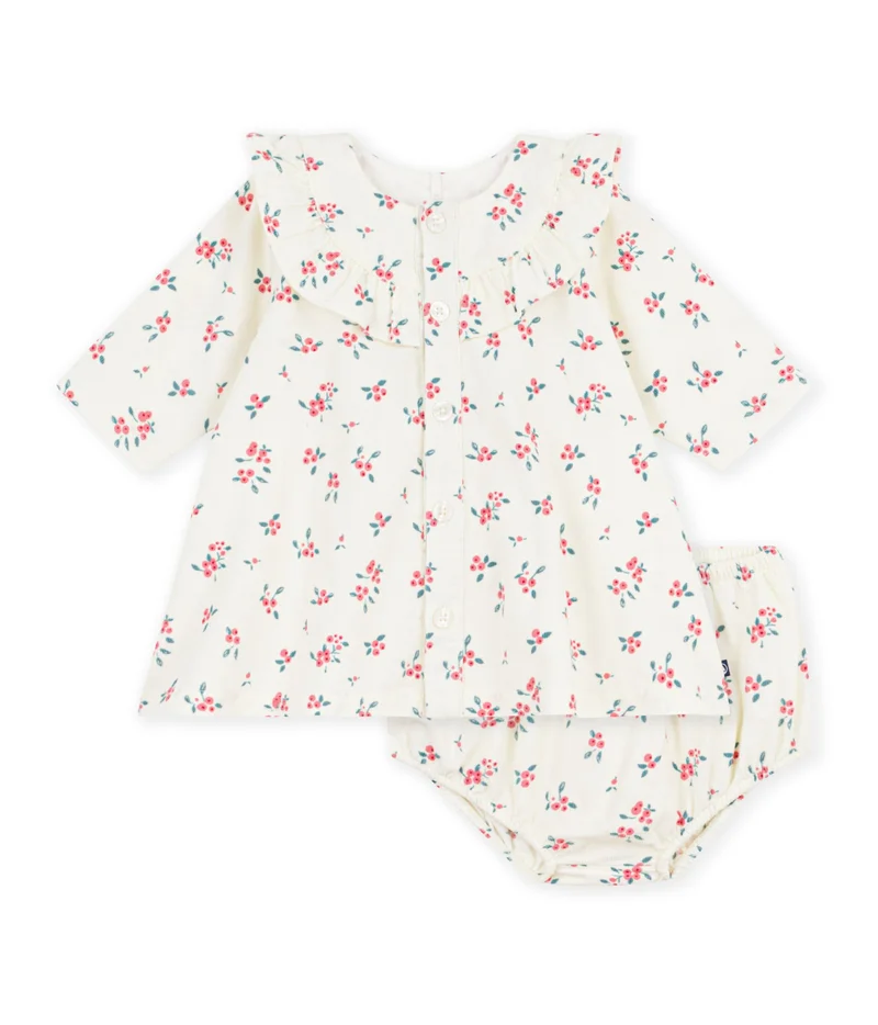 Petit Bateau Babies' Floral Print Cotton Dress