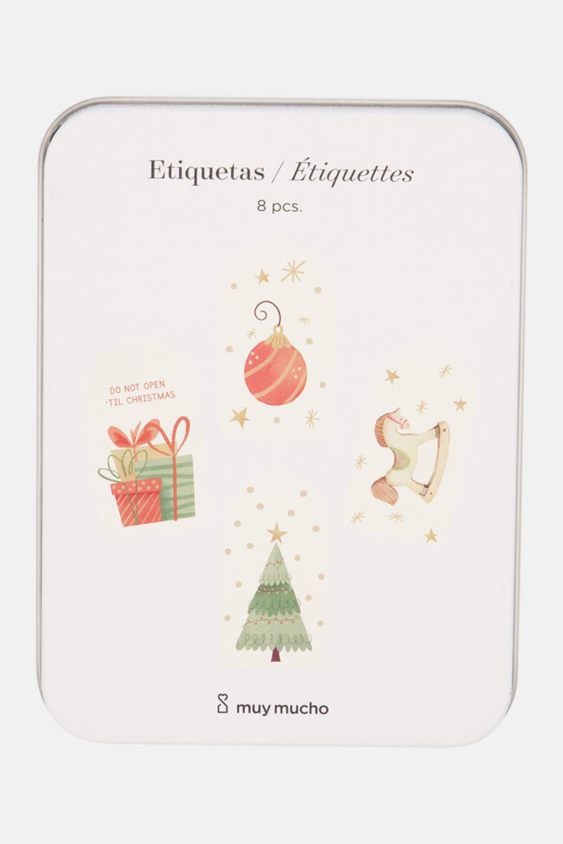 Muy Mucho 8 Pieces Labels With Box, White Combo - Image 1