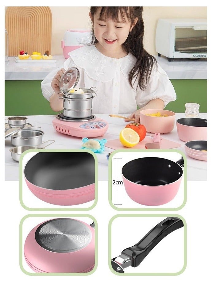LIXADA 22 قطعة مجموعة مطبخ مصغرة للطهي الحقيقي - مجموعة اللعب الكاملة للطهاة الصغار لتعلم واللعب - Image 4